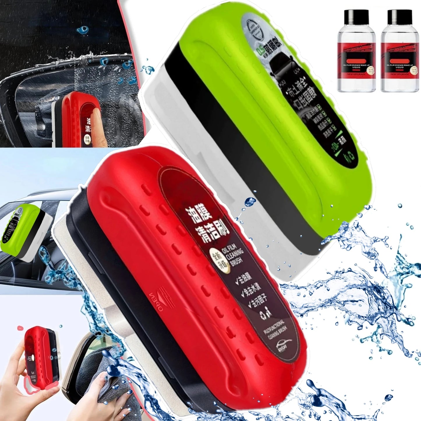 Car Glass Cleaner Cleaning Agent Powerful Windshield Cleaner Car Glass Sponge Cleaning Brush Water Spots Stain Auto Removal Oil