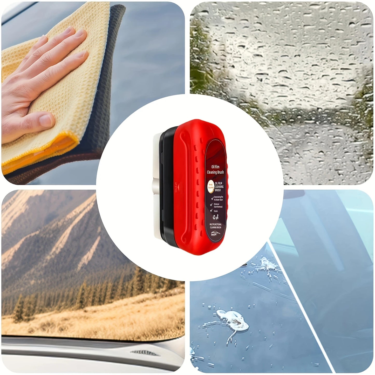 Car Glass Cleaner Cleaning Agent Powerful Windshield Cleaner Car Glass Sponge Cleaning Brush Water Spots Stain Auto Removal Oil